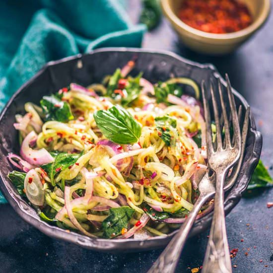 Asian Basil Cucumber Salad