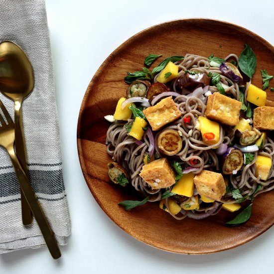 Soba Noodles with Eggplant & Mango