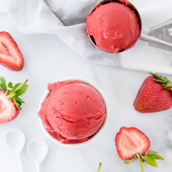 2-Ingredient Strawberry Sorbet