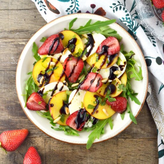 Roasted Strawberry & Peach Caprese