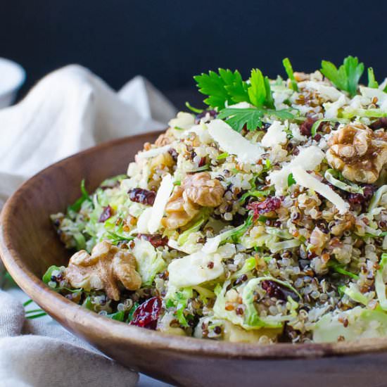 Shaved Brussels Sprouts Quinoa Bowl