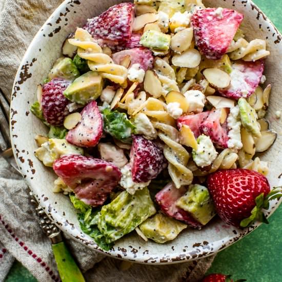 Creamy Strawberry Feta Pasta Salad