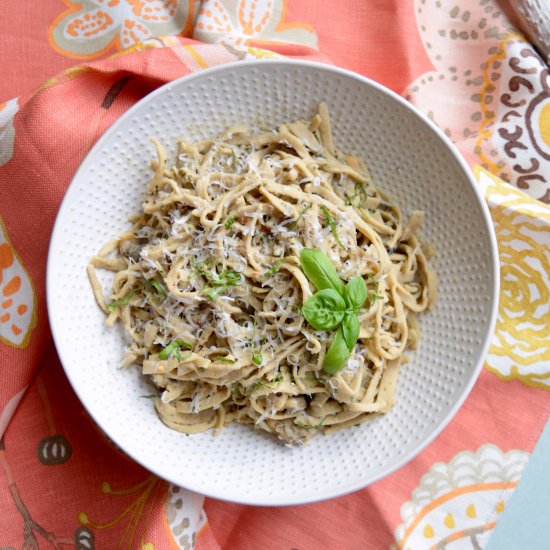 Linguine + Clams in Chickpea Sauce