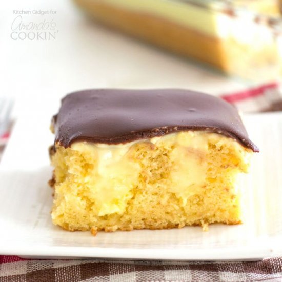 Boston Cream Poke Cake