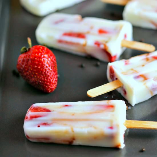 Strawberry Vanilla Yogurt Pops