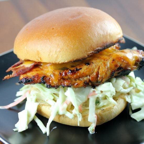 Grilled Chicken and Coleslaw Sandwich