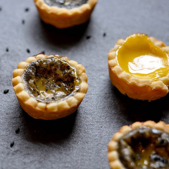 Black Sesame Egg Custard Tarts