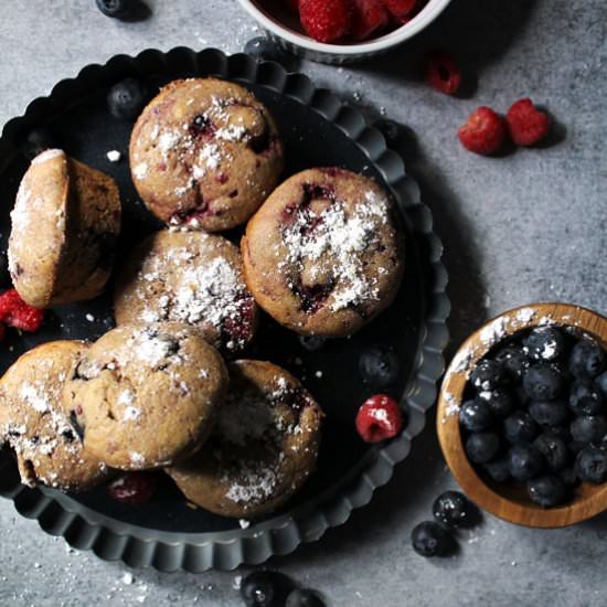 Mixed Berry Cornbread Muffins