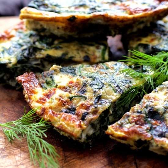 Spinach Leek & Feta Cheese Frittata