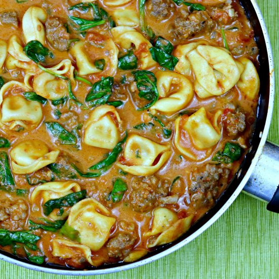 Venison Sausage Tortellini Skillet