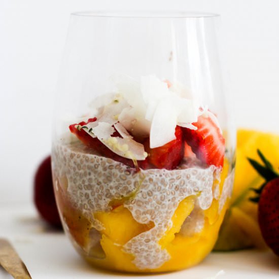 Mango Strawberry Chia Parfait