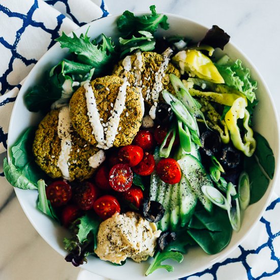 Vegan Baked Falafel Salad