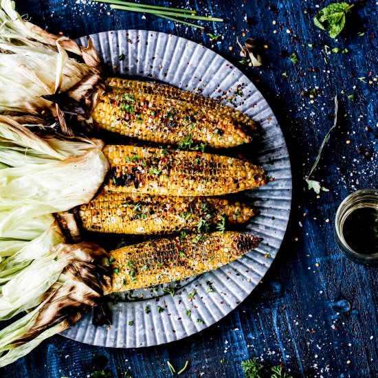 Sesame Spicy Grilled Corn