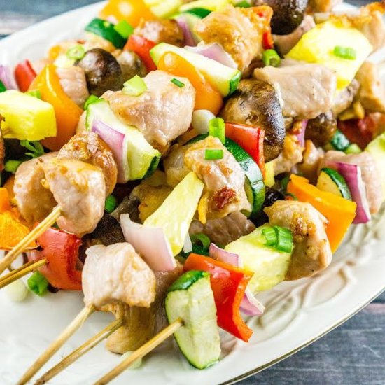 30 Minute Pork and Vegetable Kebabs