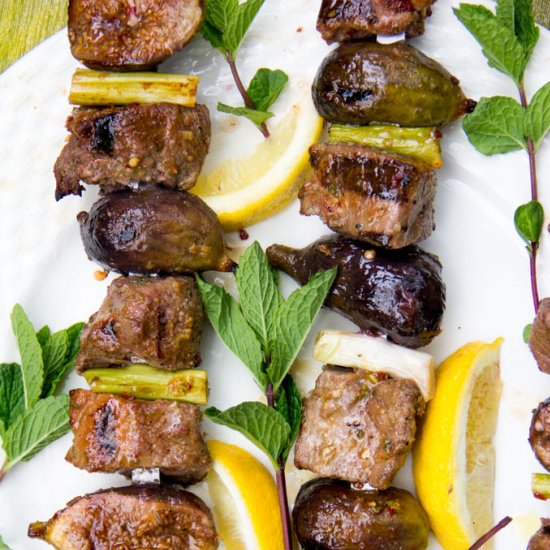 Grilled Lamb and Fig Skewers