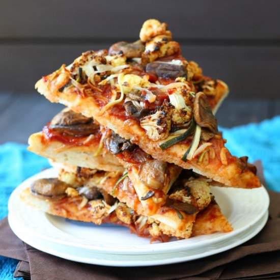 Vegan BBQ Veggie Pizza