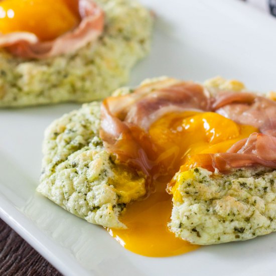 Pesto Prosciutto Cloud Eggs