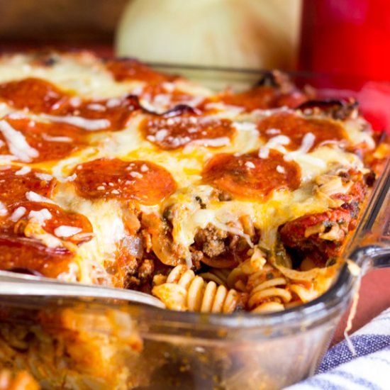 Pepperoni Pizza Pasta Casserole