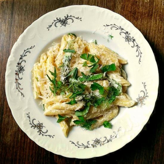 Pasta with Asparagus and Cream