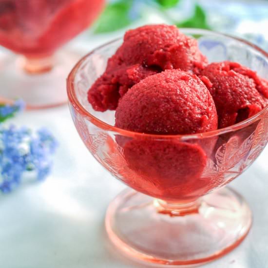 Raspberry Banana Sherbet