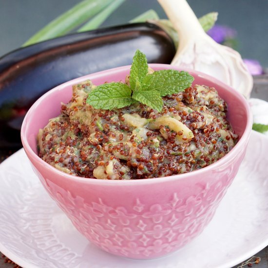 Eggplant Mint Quinoa