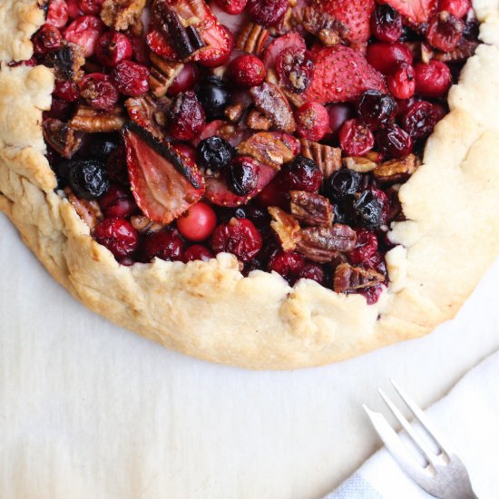 Strawberry and Cranberry Galette