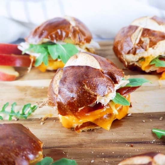 Cheddar Apple Bacon Sliders