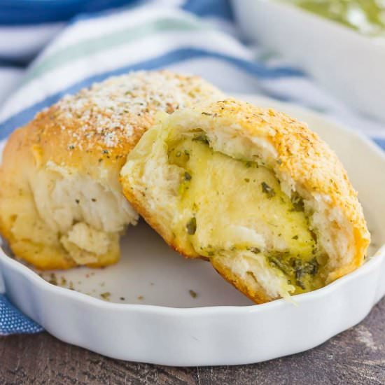 Stuffed Cheesy Pesto Rolls