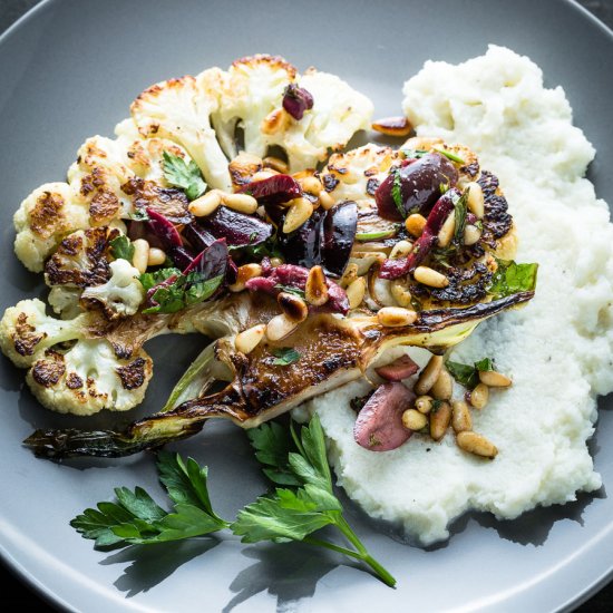 Cauliflower Steaks and Purée