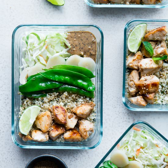 Chicken Satay Meal Prep Bowls