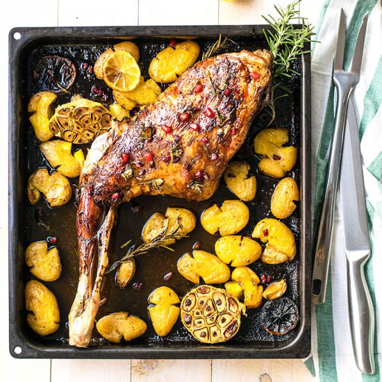 Greek roasted goat (or lamb) leg