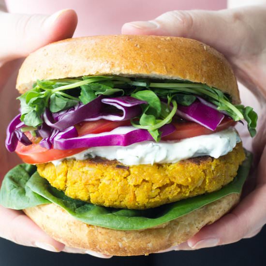 Curried Chickpea Burgers