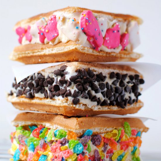 Waffle Ice Cream Sandwiches