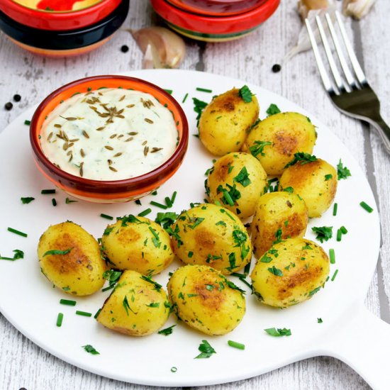 Baby potatoes with cumin aioli