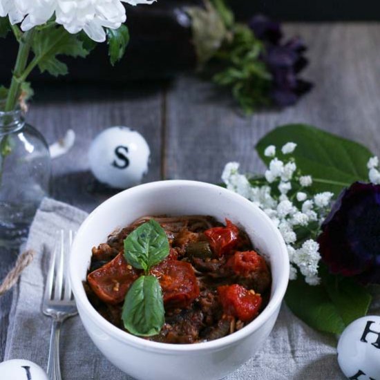 Paleo-ish Pasta Puttanesca