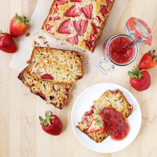 Honey, Rhubarb & Strawberry Bread