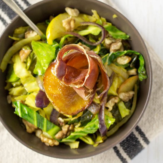 Cabbage Stir-Fry with Apple Slices