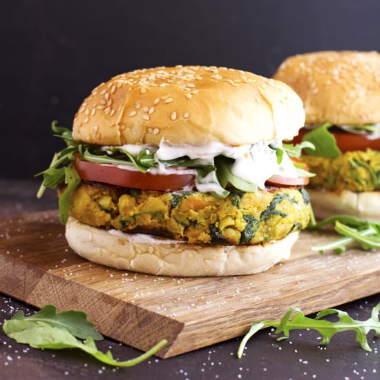 My Favorite Chickpea Veggie Burger