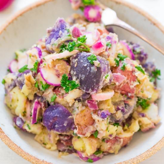 Pink and Purple Potato Salad