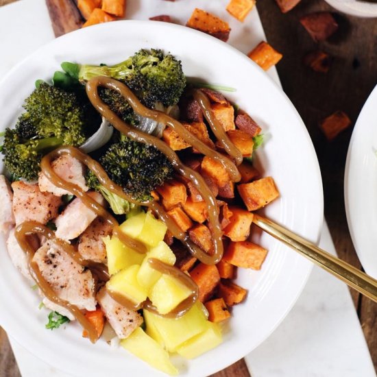 Sheet Pan Chicken Buddha Bowls