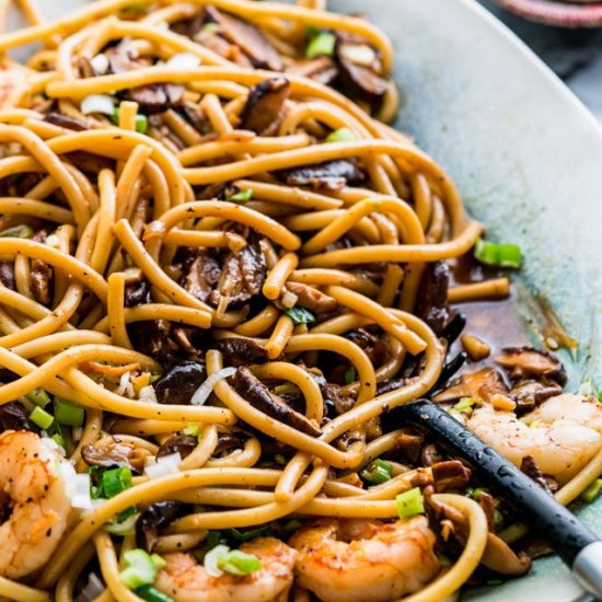 Shrimp Shiitake Noodles