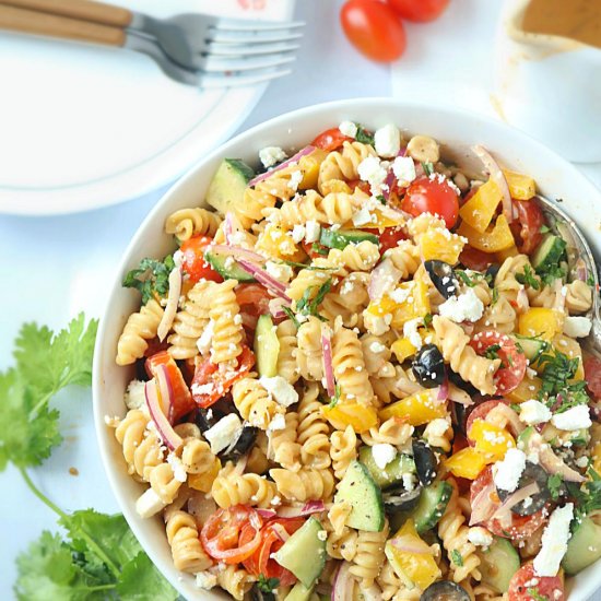 No Cook Healthy Pasta Salad