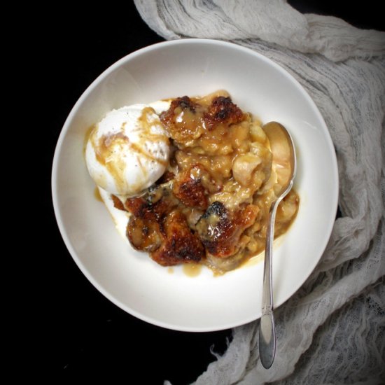 Vegan Bananas Foster Bread Pudding