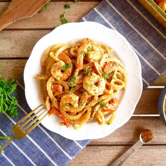 Cajun Shrimp And Spiralized Potato