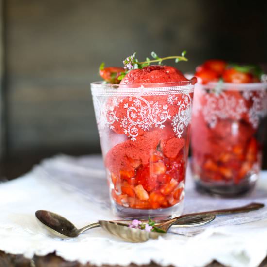 Roasted Strawberry Sorbet