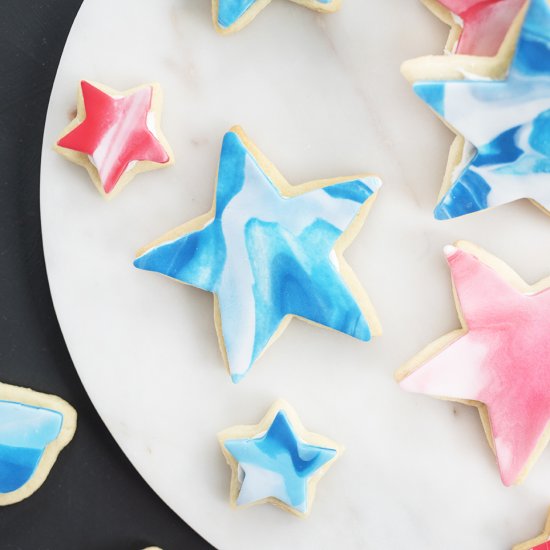 Red, White, and Blue Fondant Sugar