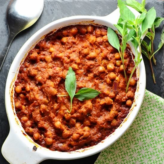 Thai Basil Chickpeas in Rich Sauce