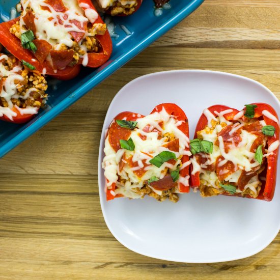 Turkey Pizza Stuffed Peppers