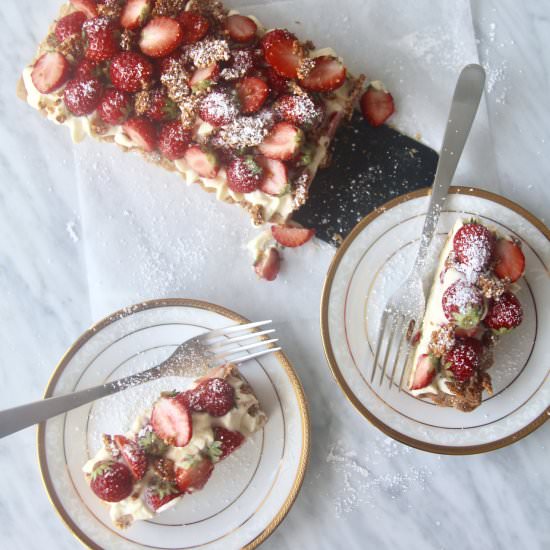 Strawberry Cheese Almond Tart