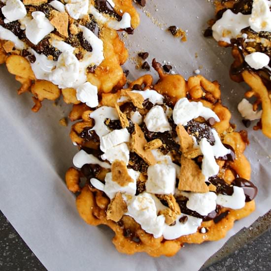 Easy Smores Funnel Cake